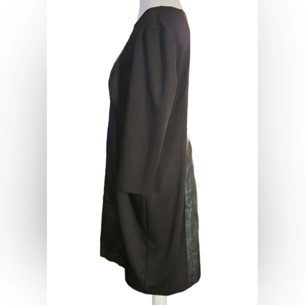 New York & Company Stretch Faux Leather Dress Black with back zipper Size: XL - Picture 4 of 7